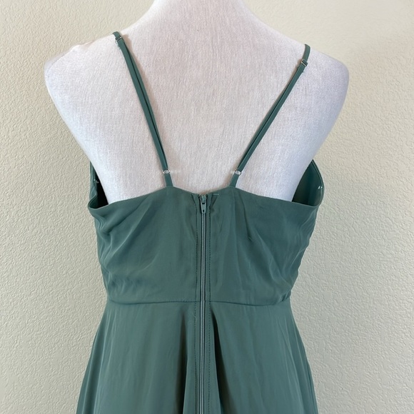 Birdy grey dusty green maxi dress with ruffles size medium - Picture 5 of 8